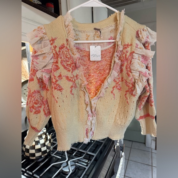 Free People Sweaters - NWT free people rose garden cardi size l